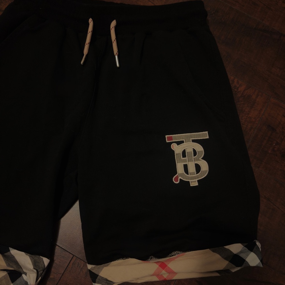 Burberry Black Athletic Shorts with Iconic Logo